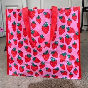 T.J.Maxx Pink and Red Strawberry Tote Bag